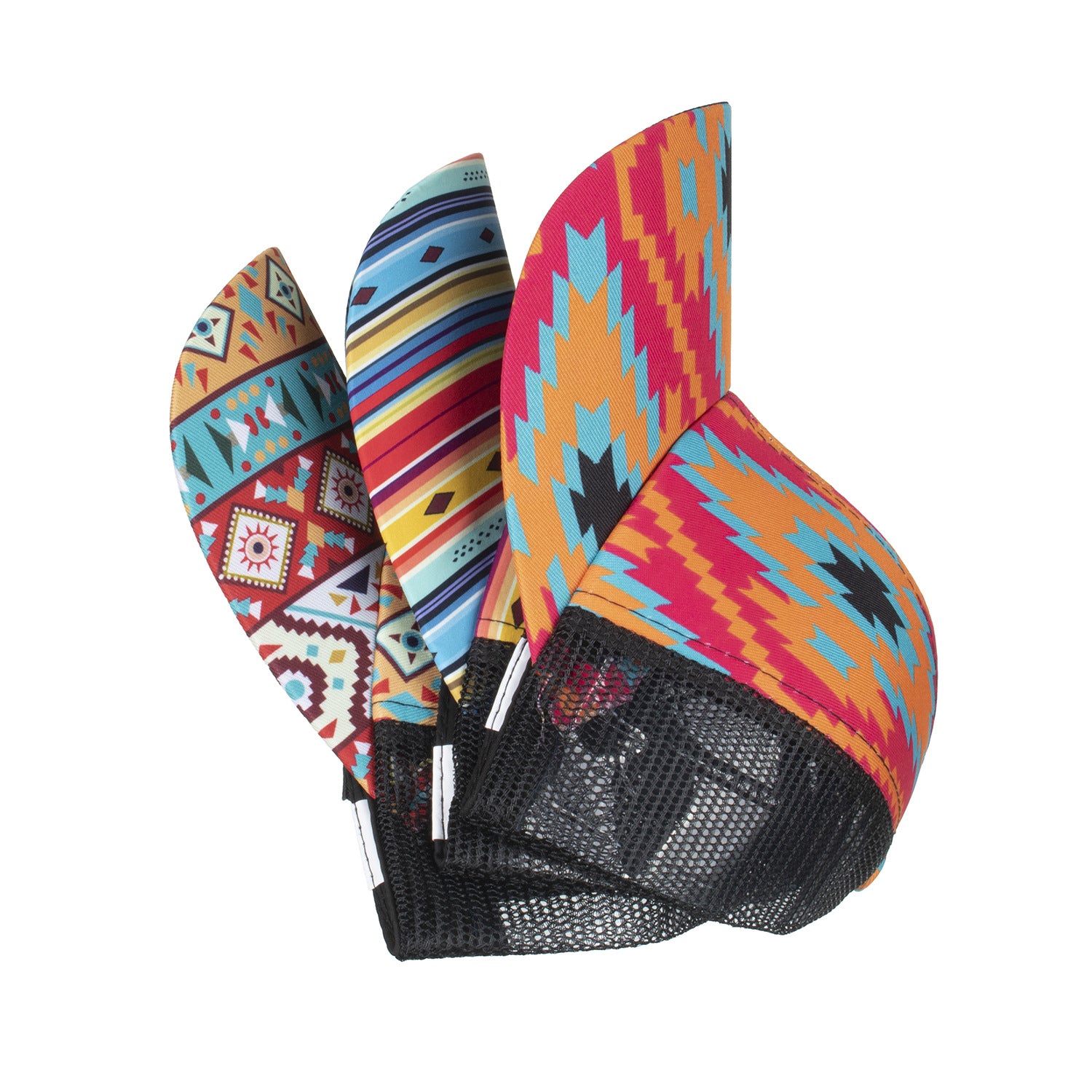 Wholesale geometric diamond cross elastic net ponytail baseball cap