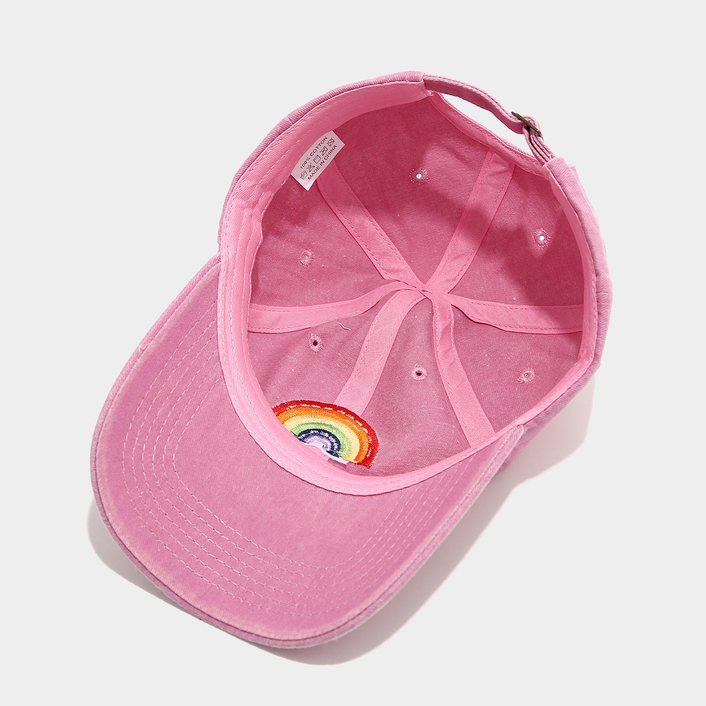 Wholesale Rainbow embroidered soft top cap for men and women