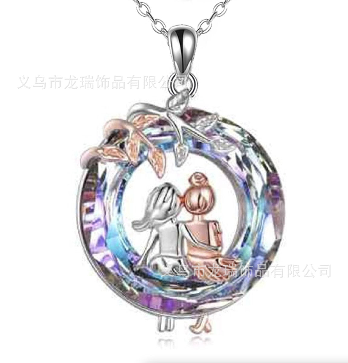 Wholesale Colorful Crystal Tree of Life Animal Necklace