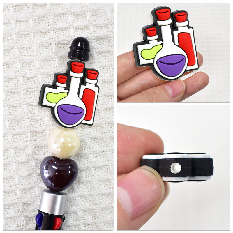 Wholesale random 100pcs science experiment series beaded ballpoint pen accessories beads