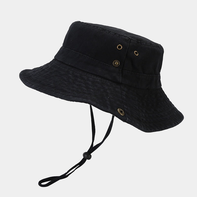 Wholesale  Patchwork Solid Color Wide-Brimmed Bucket Hat  Sun Hat