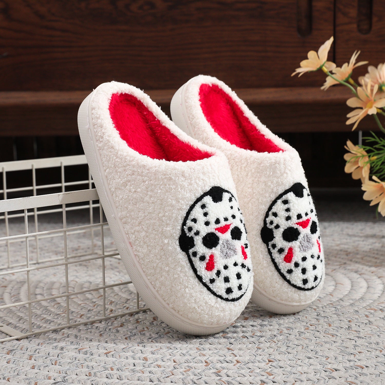 Wholesale  Cotton Slippers Autumn and Winter Home Halloween Indoor Non-Slip Cotton Slippers Fleece-Lined Warm Home Couple