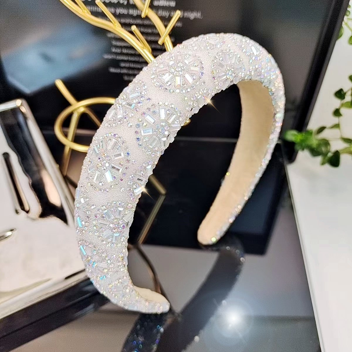 Wholesale Heavy Industries Shining Crystal High Headtop Light Luxury Fashion Versatile High End Headband