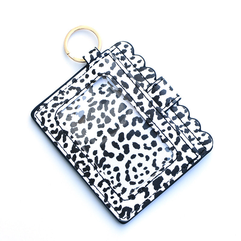 Wholesale PU Leather Leopard Purse Keychain