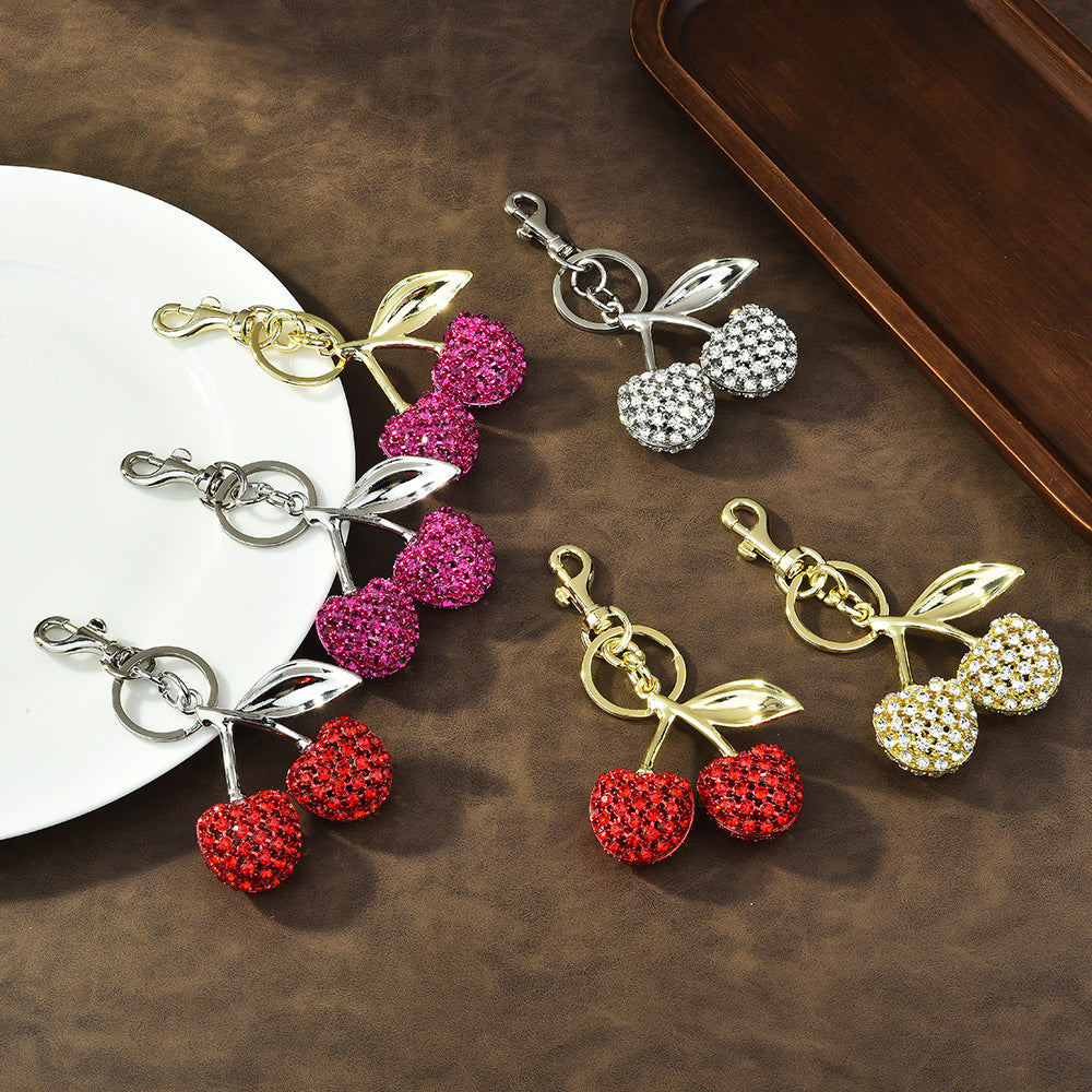 Wholesale Full Diamond Cherry Cute Creative Keychain