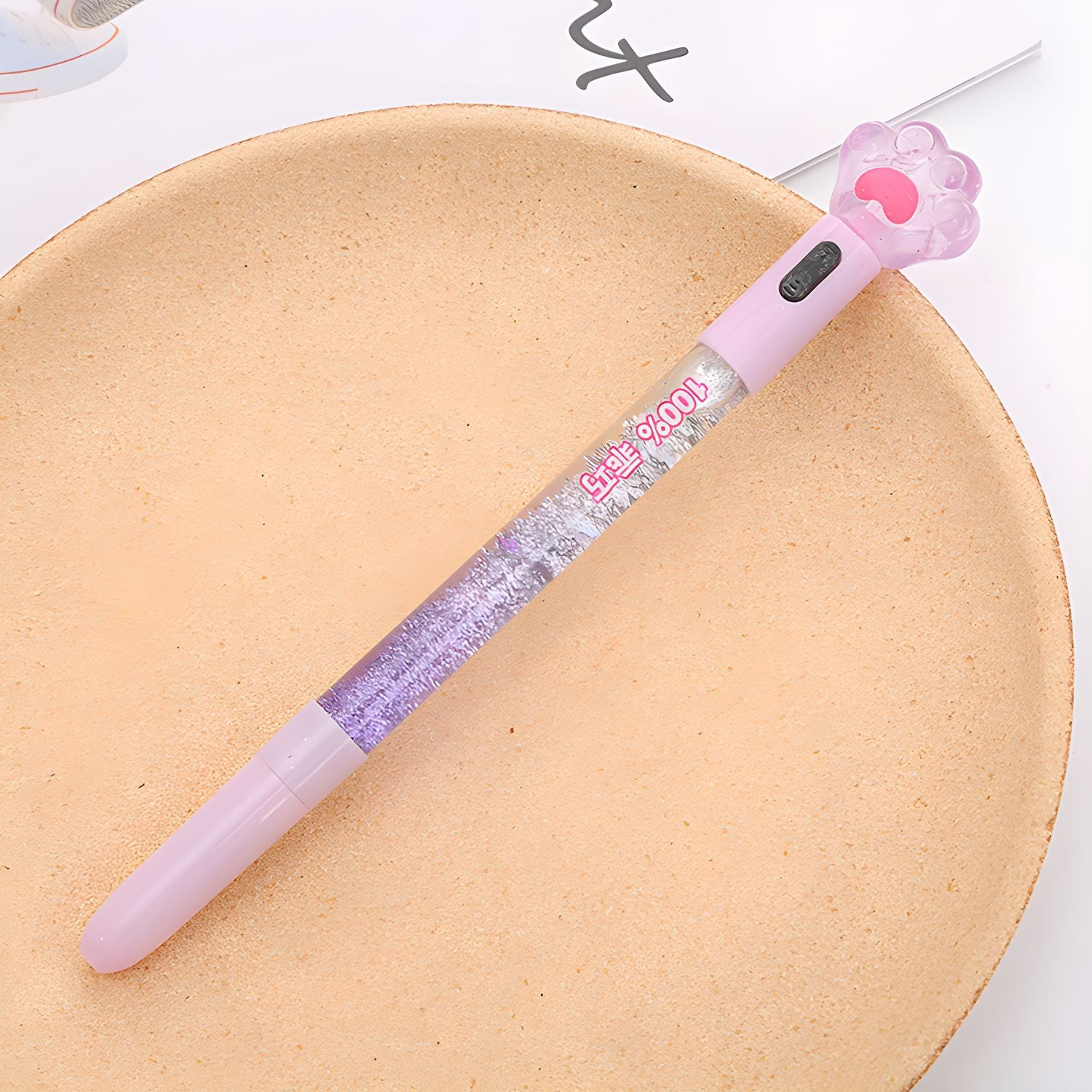 Wholesale Cute Cat Paw Glowing Quicksand Colored Light Gel Pen