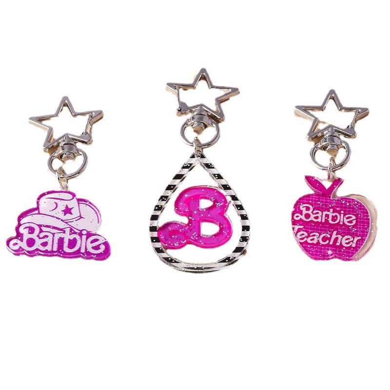 Wholesale Pink Western Cowboy Hat Apple Keychain