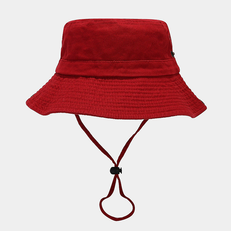 Wholesale  Patchwork Solid Color Wide-Brimmed Bucket Hat  Sun Hat