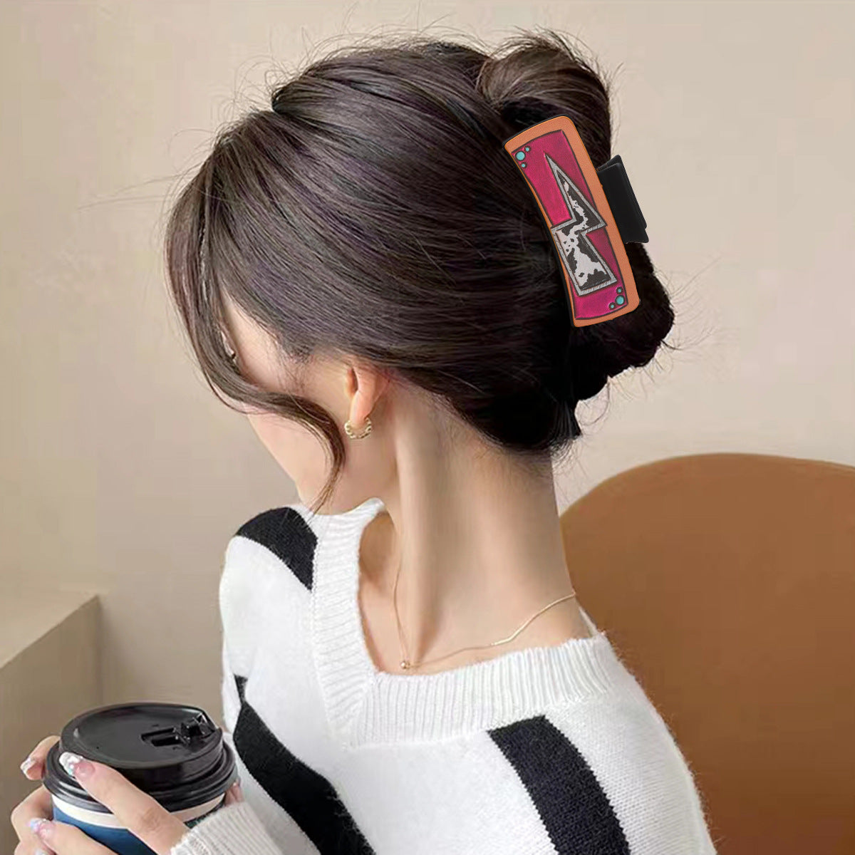 Wholesale Western Style Cactus Butterfly Leather Hair Clip Shark Clip Combination