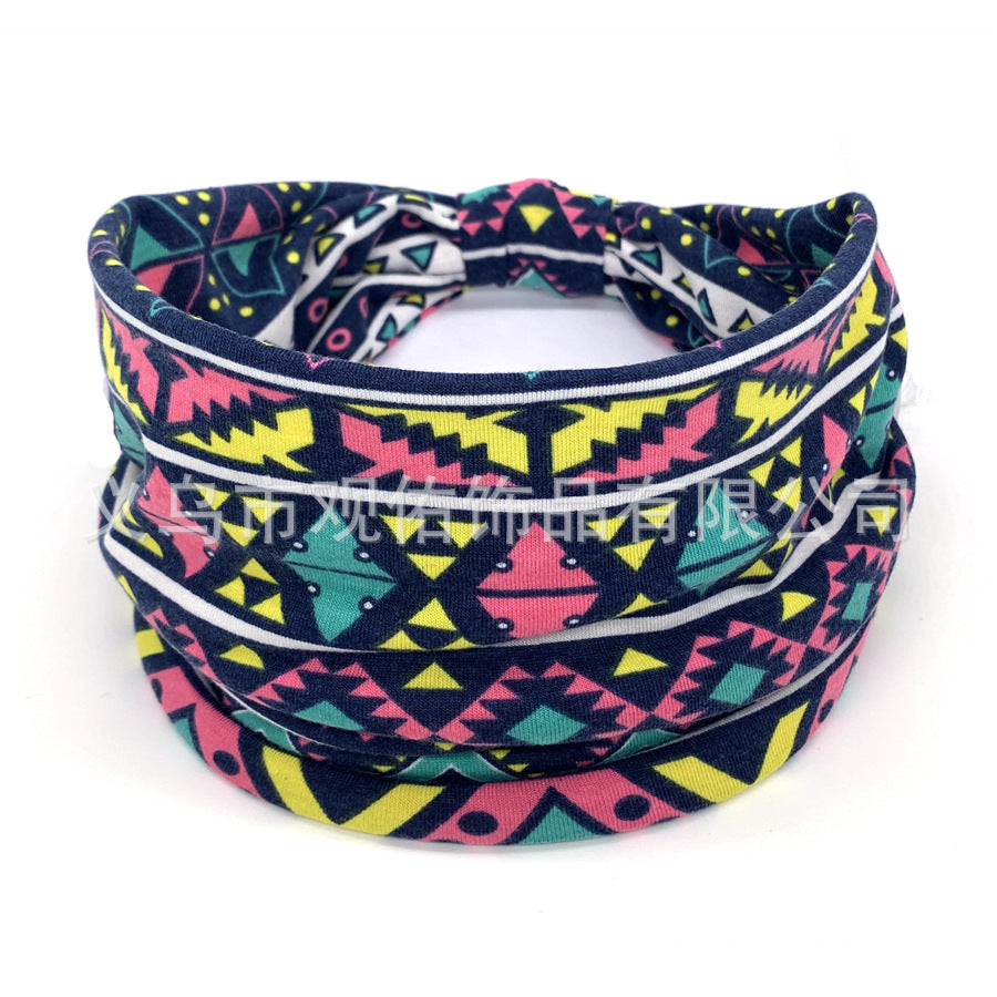 Wholesale Printed Women's Wide-brimmed Sports Women's Sweat-absorbing Headscarf