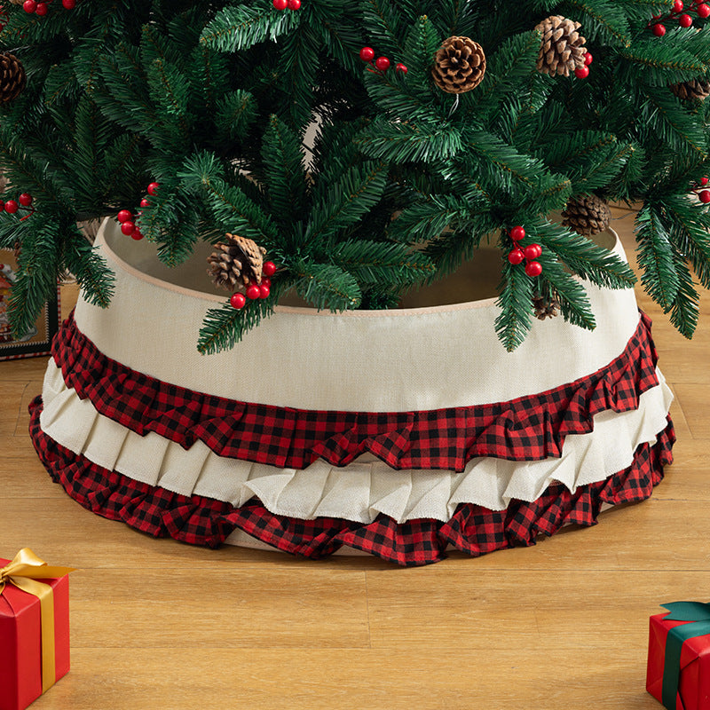 Wholesale Fabric Christmas Tree Skirt Base decoration Props