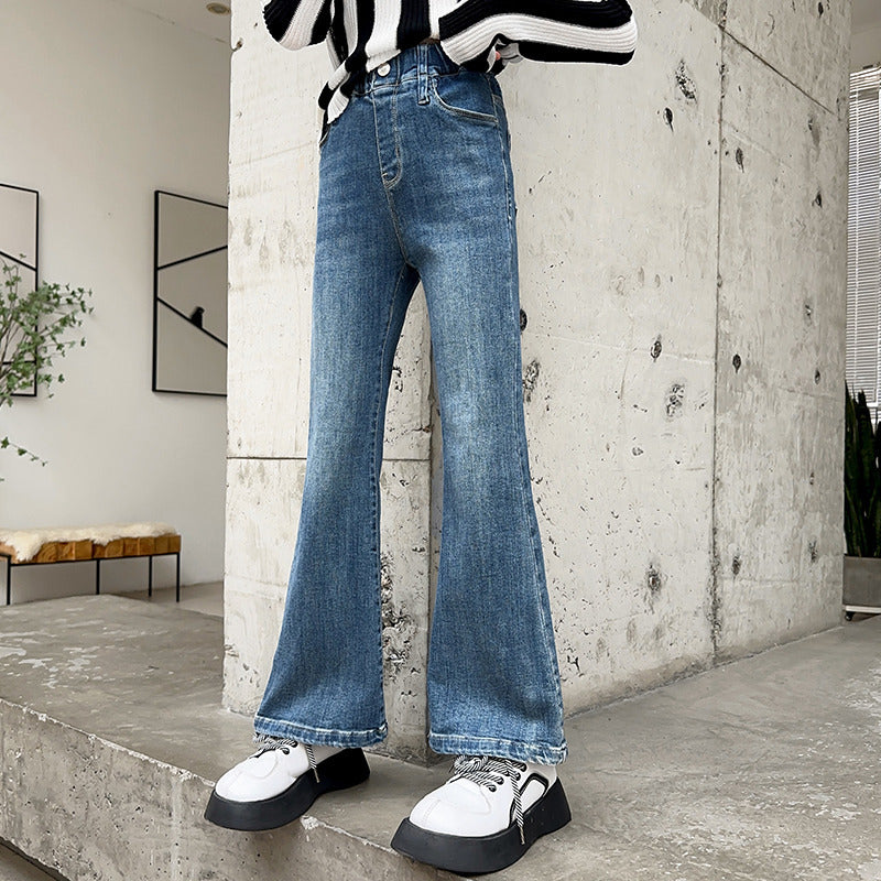 Wholesale Cotton Girls' Denim Bell Bottoms