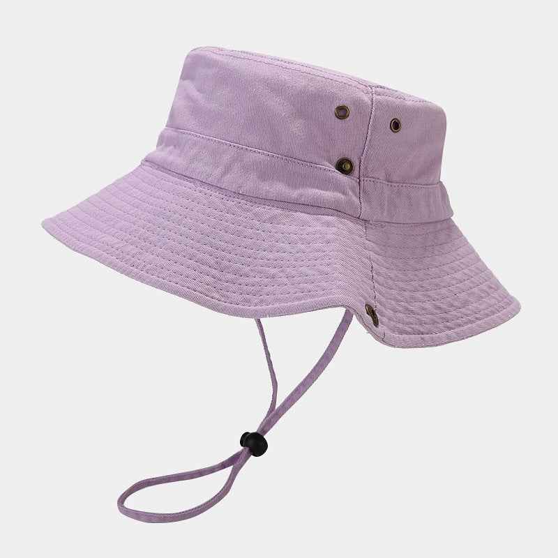 Wholesale  Patchwork Solid Color Wide-Brimmed Bucket Hat  Sun Hat