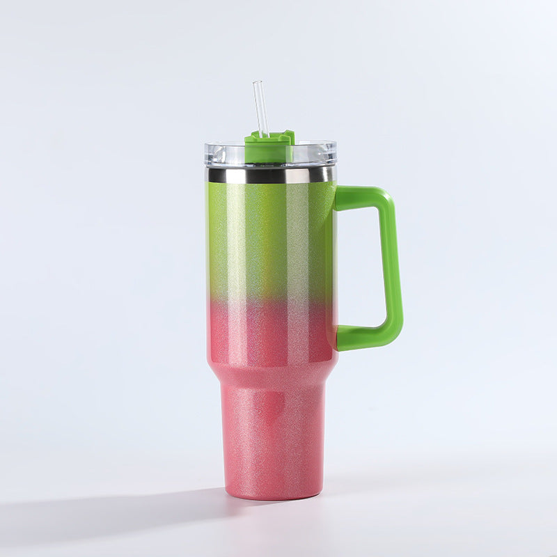 Wholesale Tumbler Ice Bullies Cup  Rainbow Paint Gradient Color Thermos Cup Straw Cup 40OZ Car Cup Ice Cup