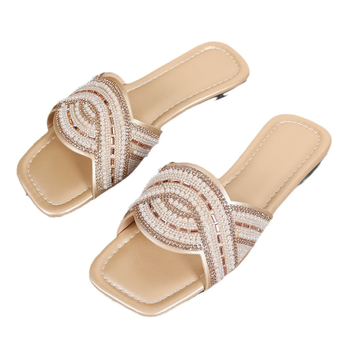 Wholesale Flat Beach Sandals and Slippers Women's Outer Wear One Word Sandals
