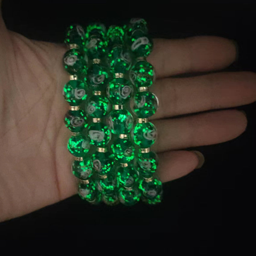 Wholesale Crystal Gold Sand Bead Luminous Glass Bracelet