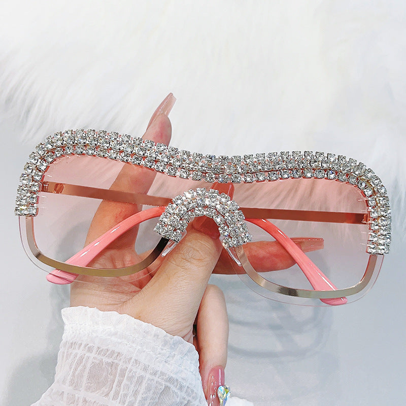 Wholesale Diamond Frameless Trimmed Diamond Sunglasses