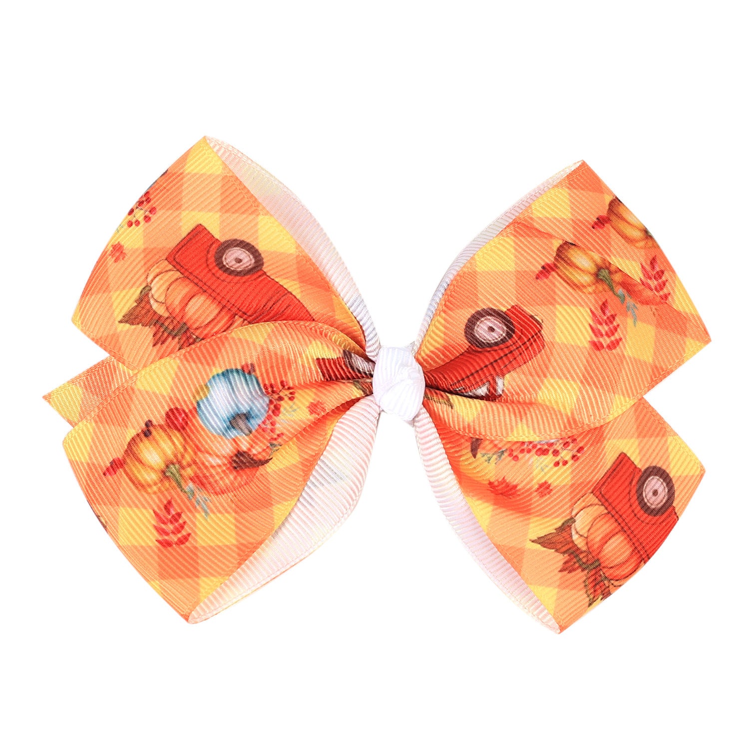 Wholesale Halloween Pumpkin Print Bow Hair Clip