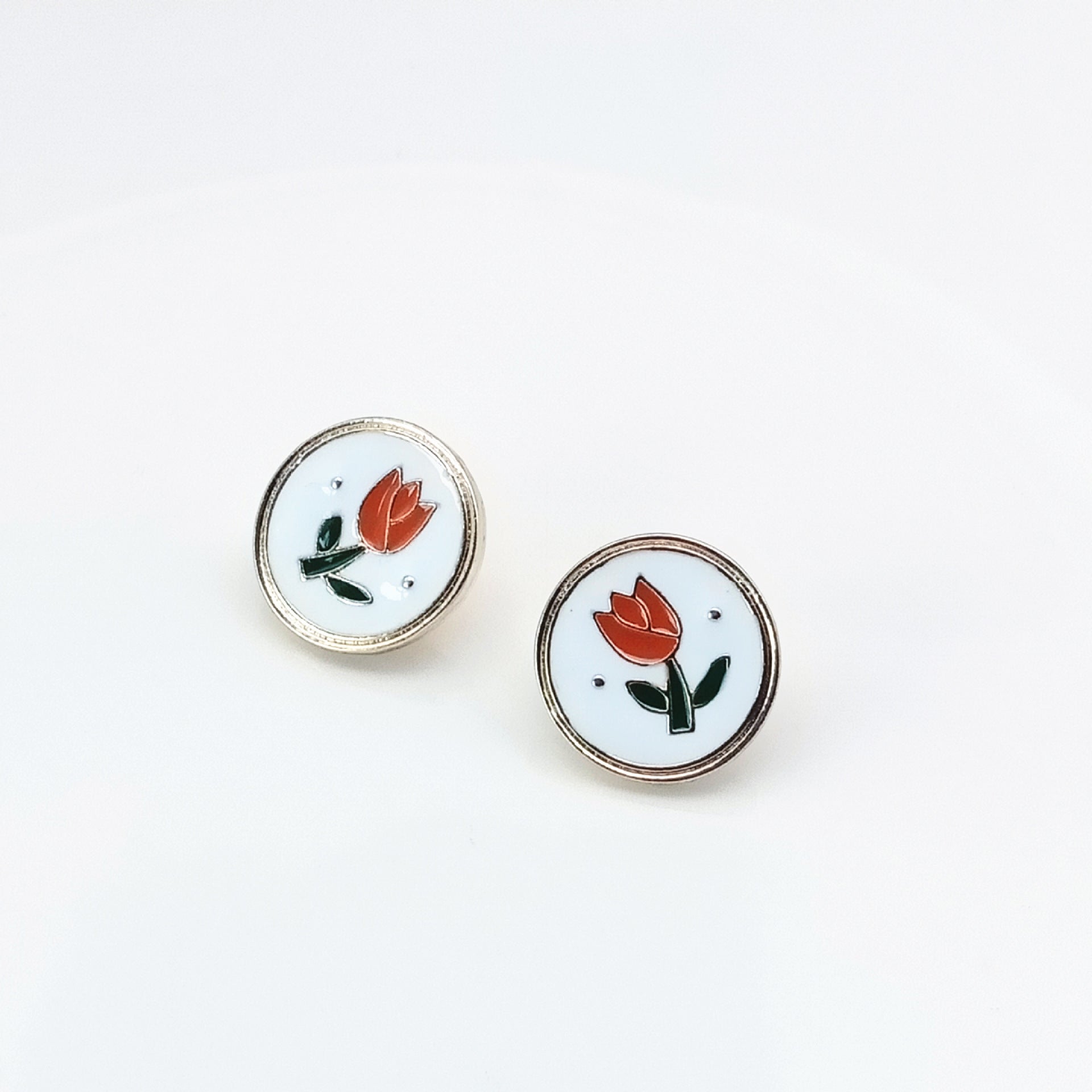 Wholesale Gentle French retro tulip flower earrings