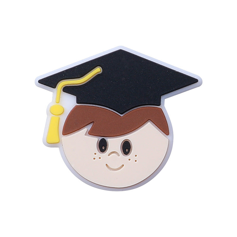 Wholesale 20PCS/PACK Graduation Season Cartoon Dwarf Silicone Beads