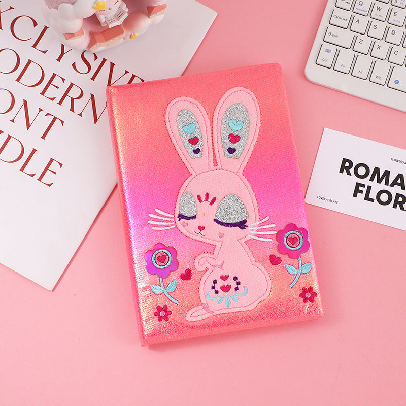 Wholesale Cartoon Unicorn Shiny Notepad Children' s Cute Rabbit Notebook