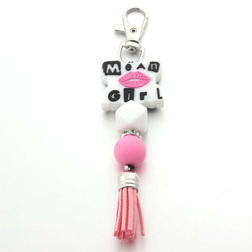 Wholesale Love Lips Silicone Beaded Keychain Pendant Bag Pendant Accessories