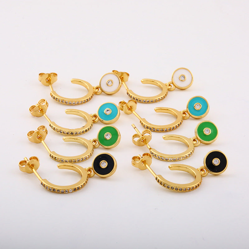 Wholesale Geometric Round Copper Earrings