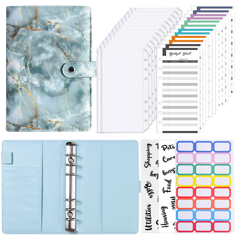 Wholesale Macaron Leather PU Notebook with Marble Pattern A6 Loose Leaf Notebook