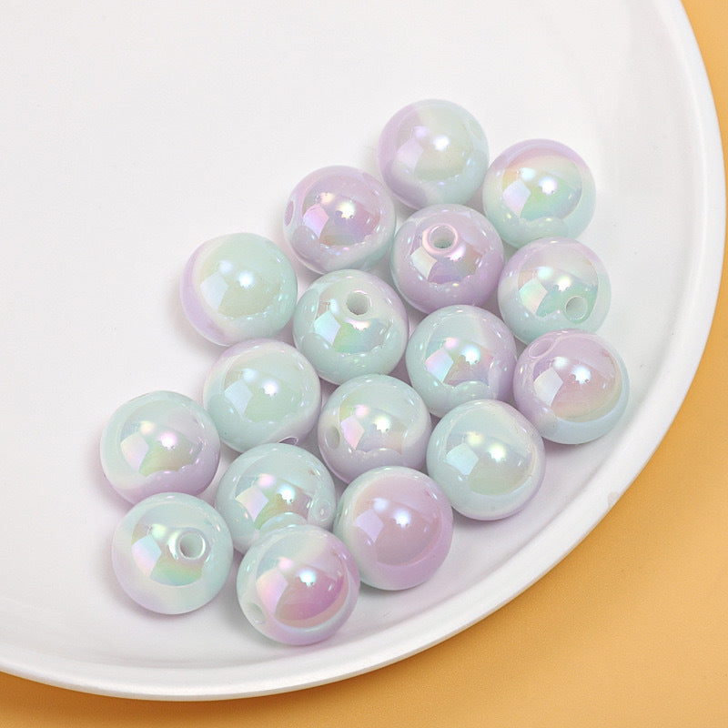 Wholesale 10PCS Gradient Girl Macaron Round Acrylic Beads