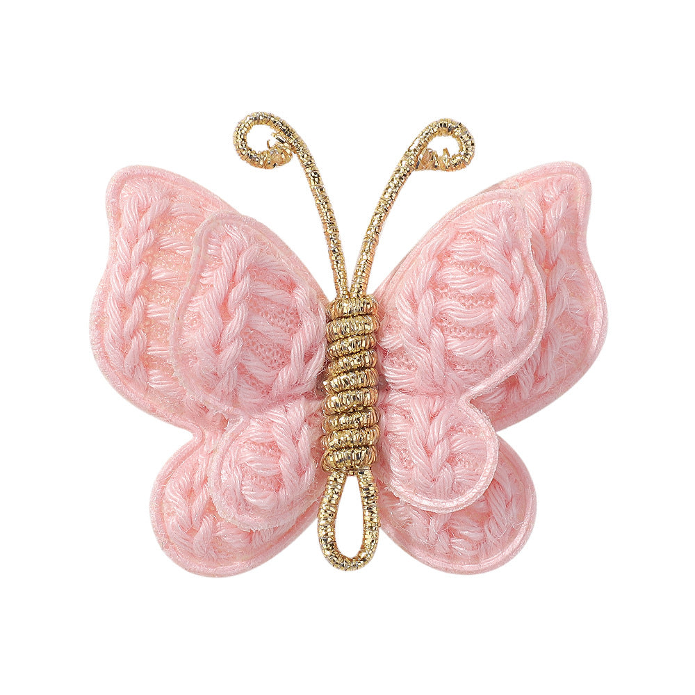Wholesale Handmade Wool Knitting and Winding Children's Butterfly Hairpins