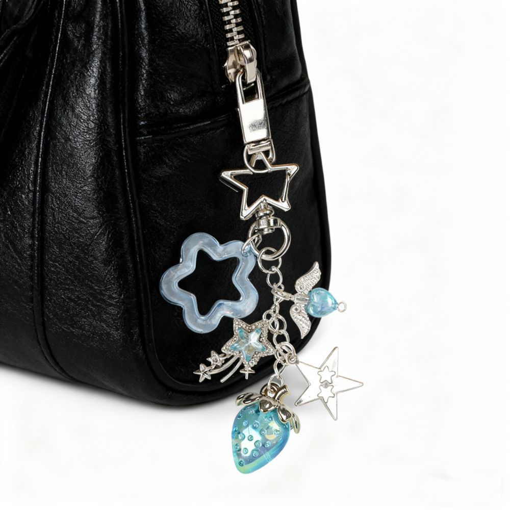 Wholesale Diamond-studded shooting star keychain