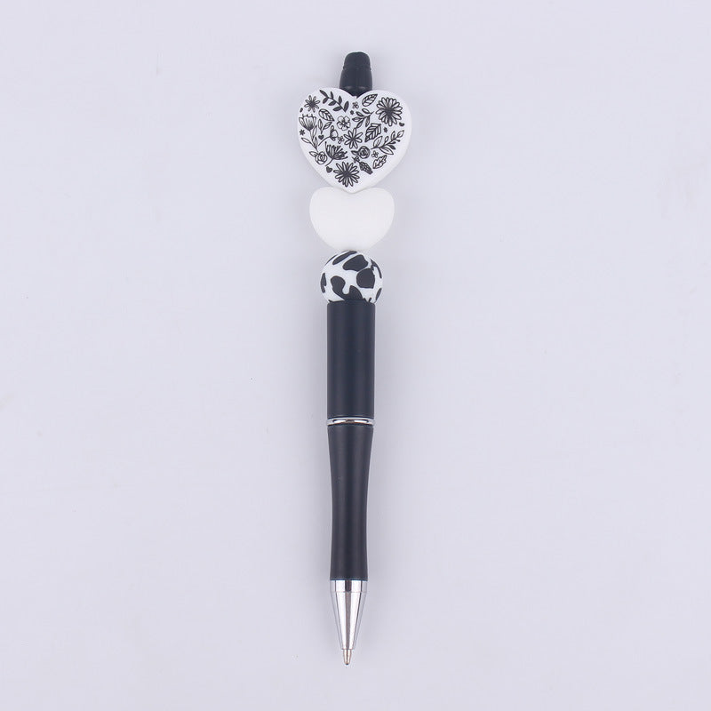 Wholesale Cartoon Love Series Beadable Silicone Beaded Ballpoint Pen