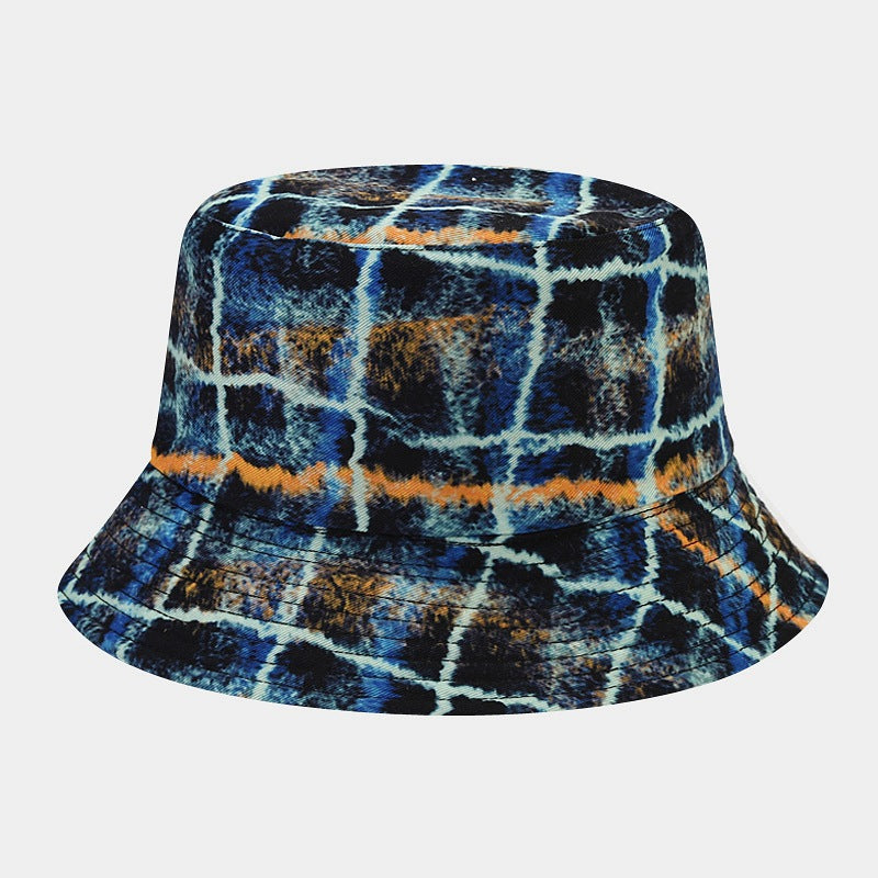 Wholesale Cotton Trendy Graffiti Check Bucket Hat