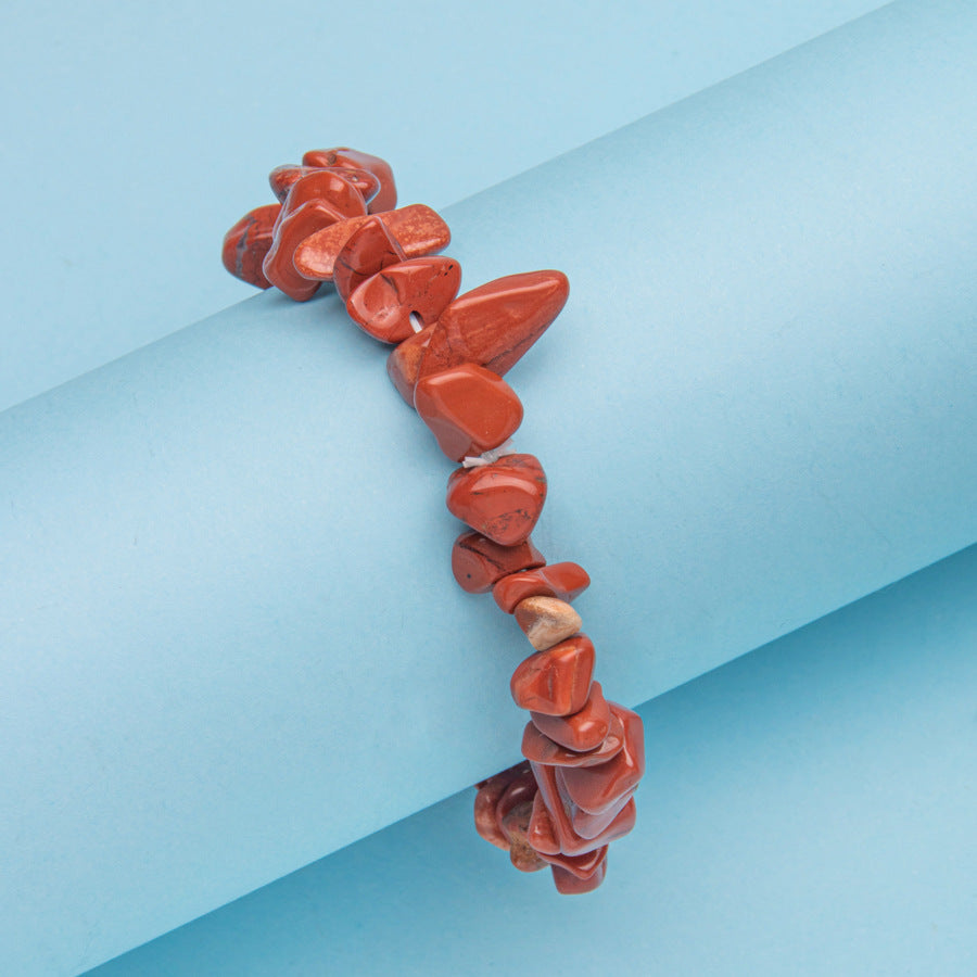 Wholesale natural stone crystal agate colorful gravel elastic bracelet