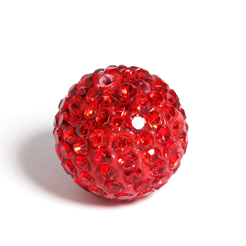 Wholesale 10pcs/pack 16mm Shambhala Clay Drill Ball Colorful Rhinestone Soft Clay Beads