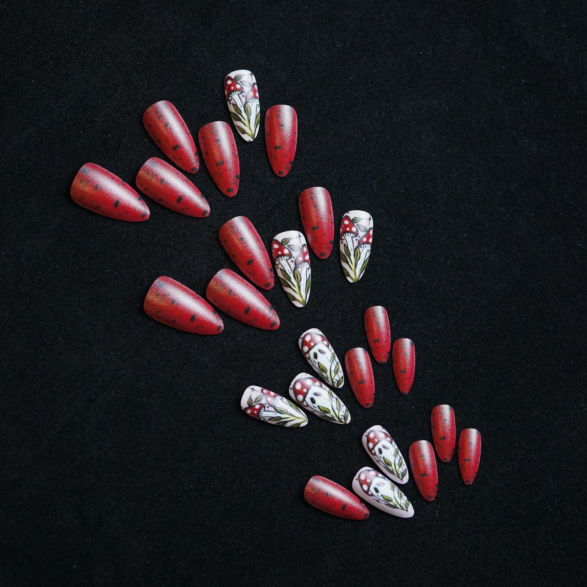 Wholesale  Mushroom Ghost Almond False Nail Tips Wearable Nail Tips