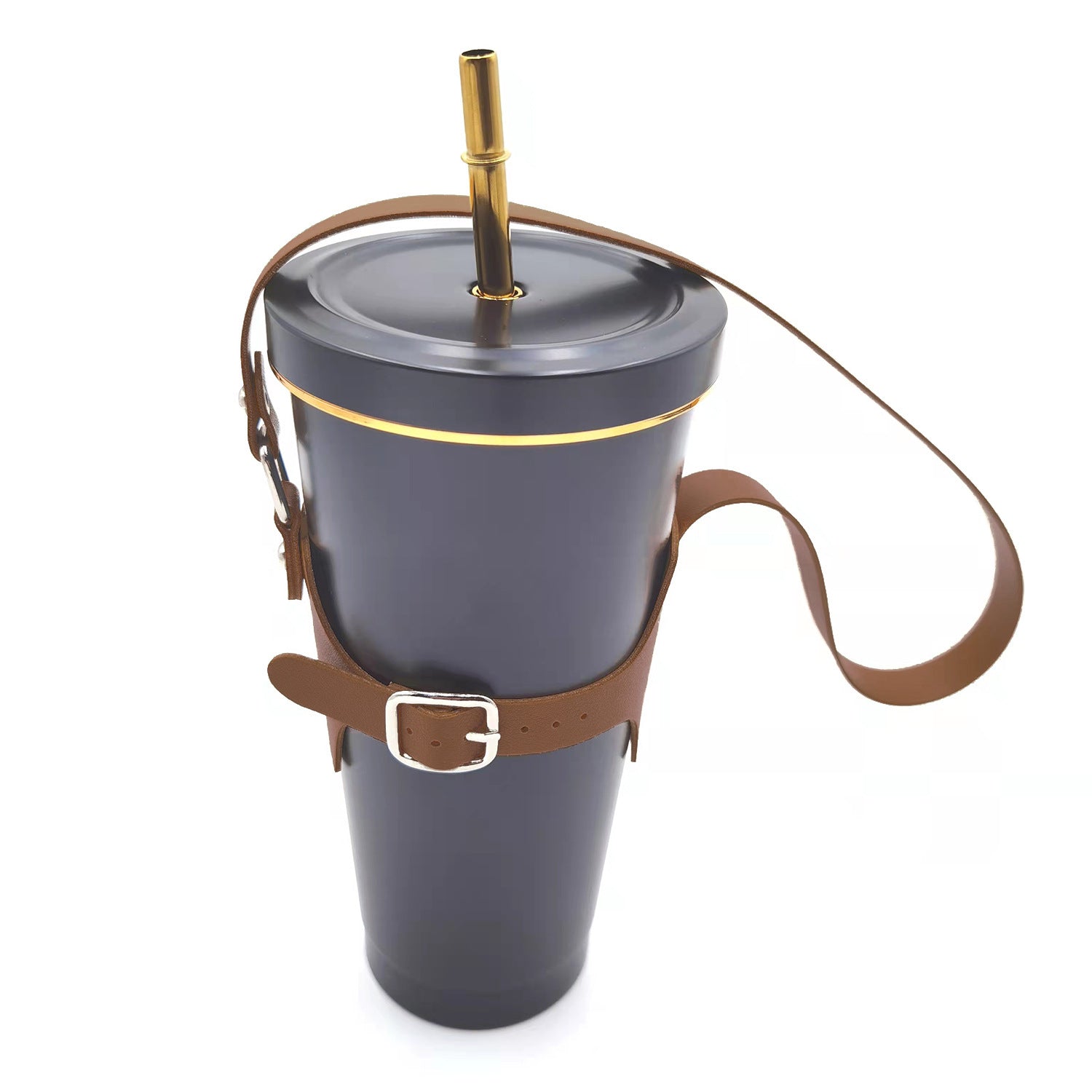 Wholesale Portable Adjustable PU Leather Diameter 75-95mm Cup Holder