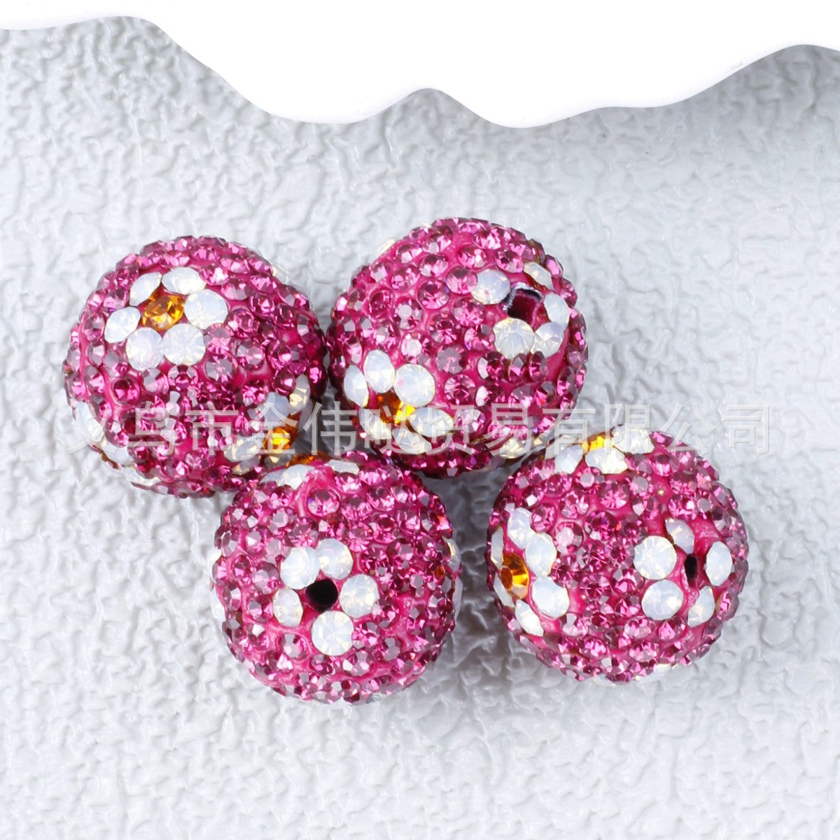 Wholesale 10pcs Full Drill Plum Blossom Soft Clay Drill Ball Straight Hole Beads