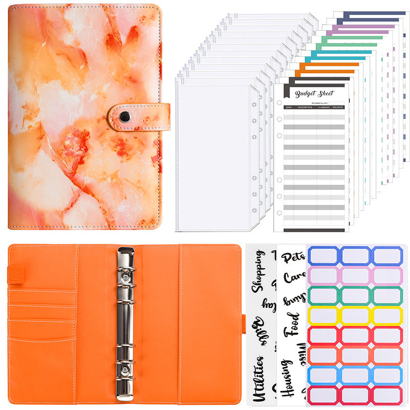 Wholesale Macaron Leather PU Notebook with Marble Pattern A6 Loose Leaf Notebook