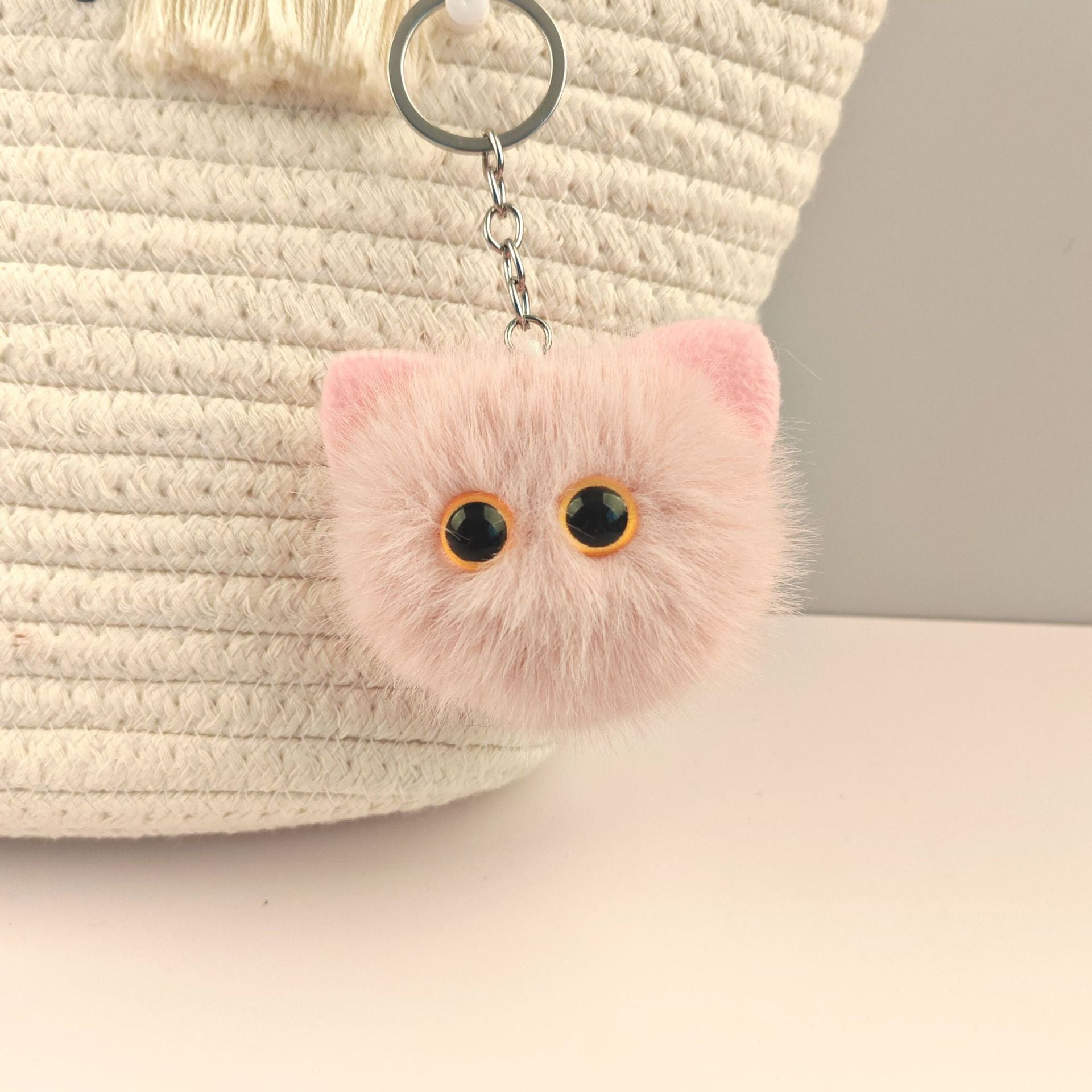 Wholesale  Kitten cartoon fur ball keychain