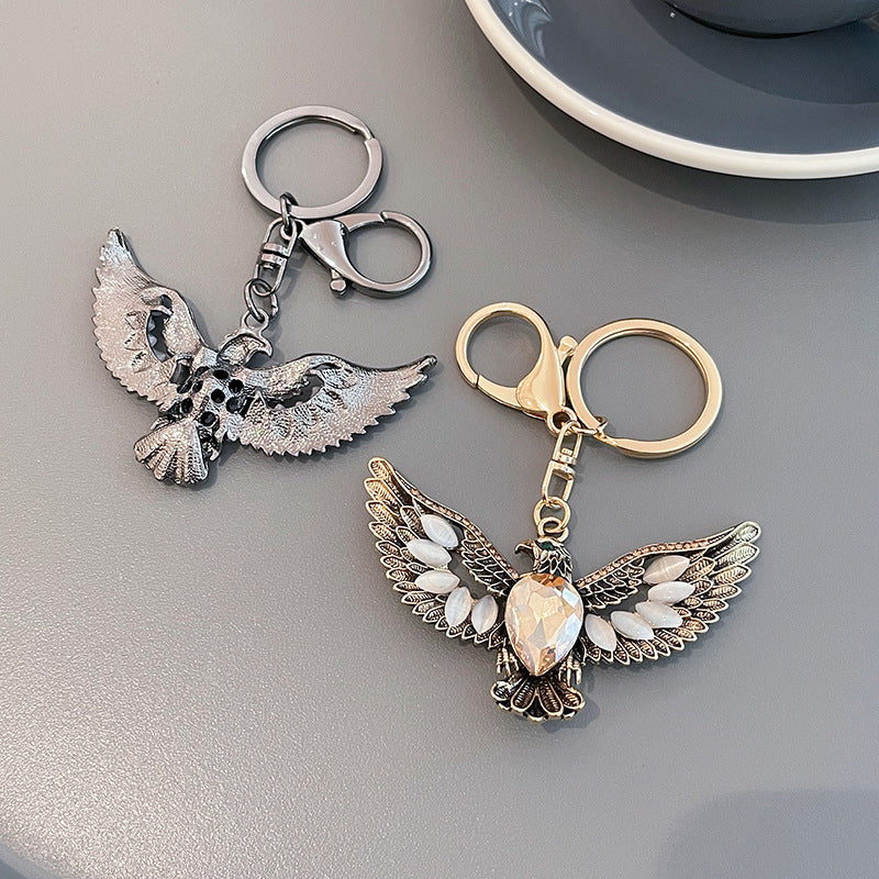 Wholesale creative Opal eagle wing retro key chain car key
