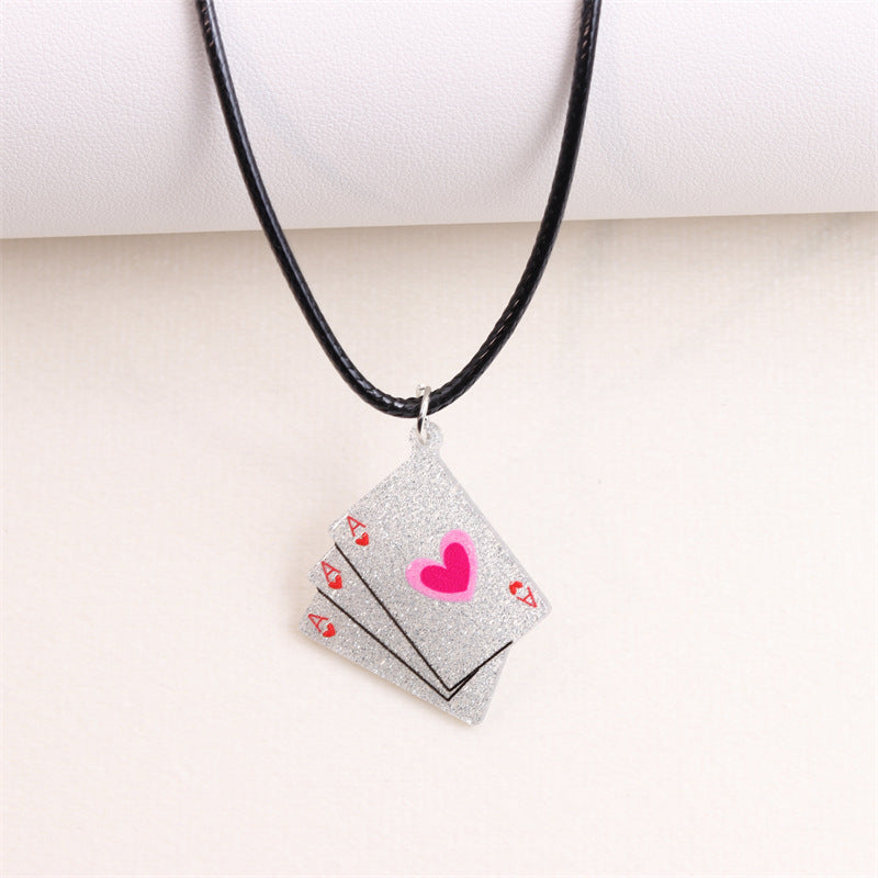 Wholesale Valentine's Day Sweater Hat Acrylic Necklace