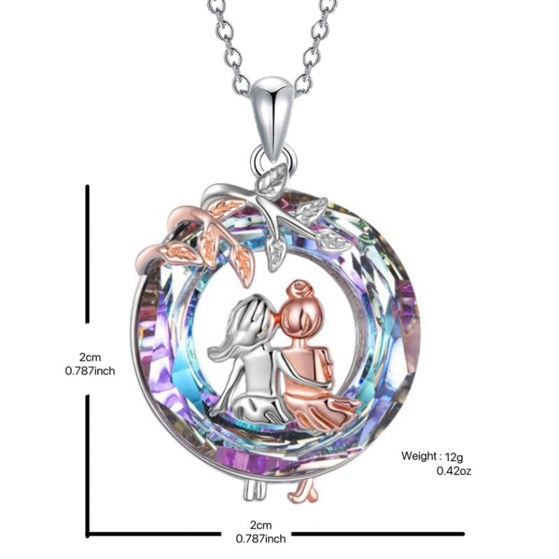 Wholesale Round Branch sisters Good Friend Necklace