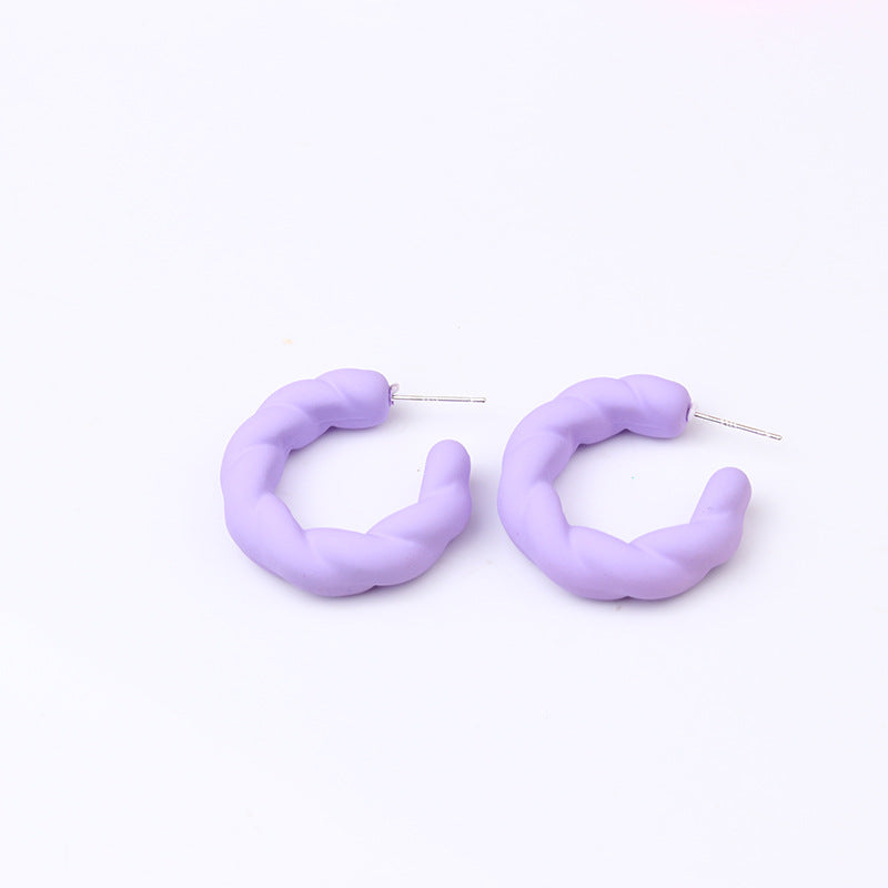 Wholesale Candy Color Twist Wreath Spray Painted Acrylic Earrings