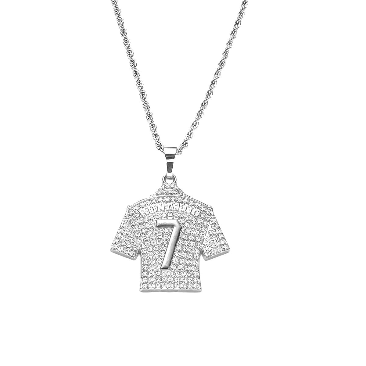 Wholesale Diamond Number 7 Jersey Pendant Three-dimensional Men's Necklace