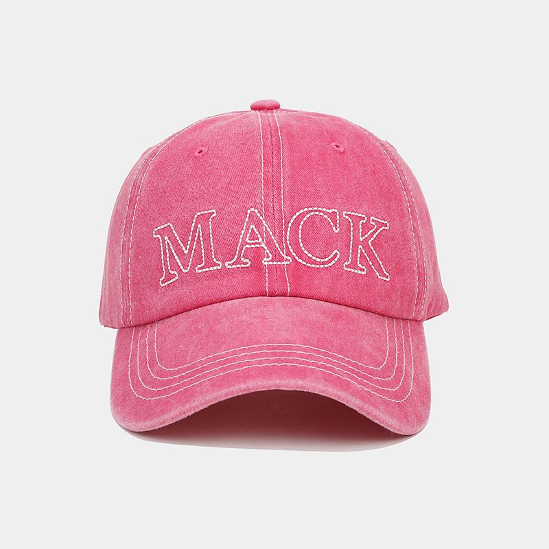 Wholesale Washed Cotton Topstitch Embroidered Letters Baseball Cap