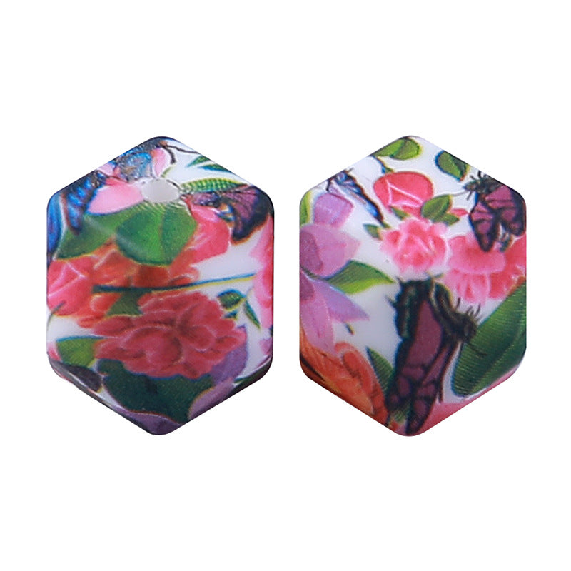 Wholesale 50PCS/PACK 14mm Hexagonal Silicone Beads