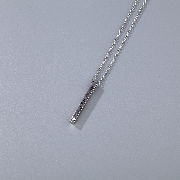 Wholesale 925 Sterling Silver Non Fading Pillar Necklace