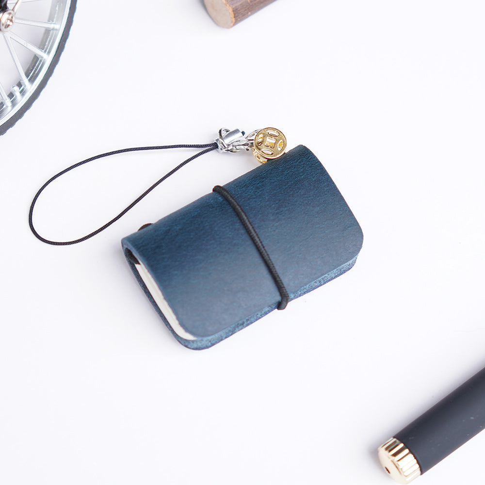 Wholesale mini pocket creative cowhide handmade multi-purpose leather notebook