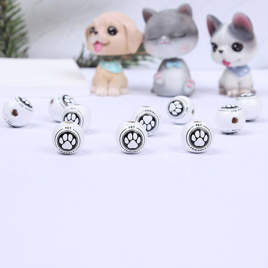 Wholesale 20PCS DIY Dog Foot Bone Pet Wooden Cat Claw Wooden Beads